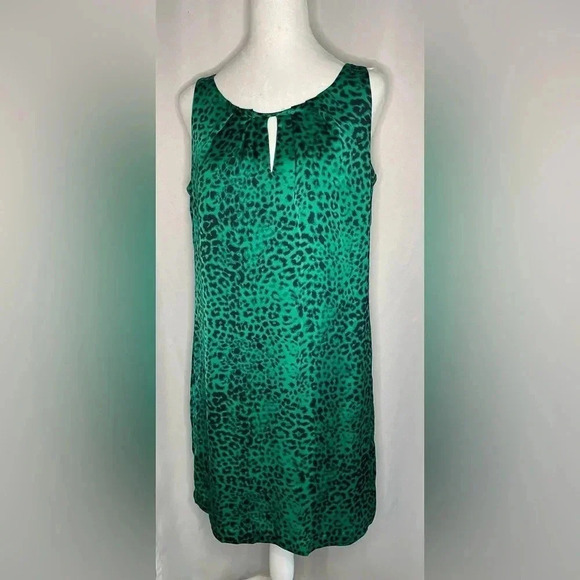 Dana Buchman sleeveless animal print satin knee length dress - Picture 1 of 7